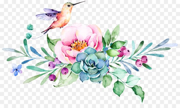 Прозрачные Акварельные цветы