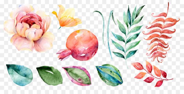 Голубые Акварельные цветы