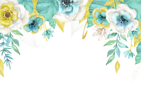 Акварельные цветы уголок