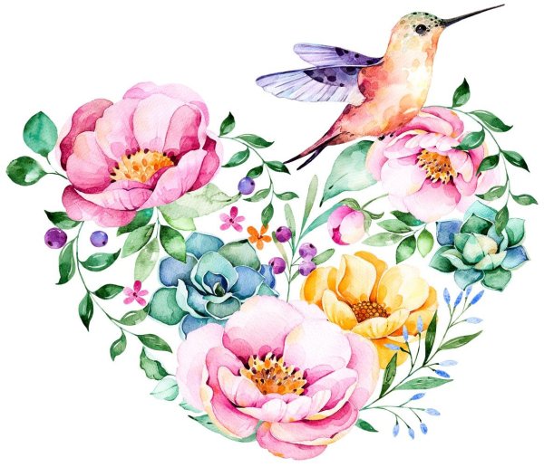 Прозрачные Акварельные цветы