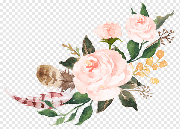 Голубые Акварельные цветы