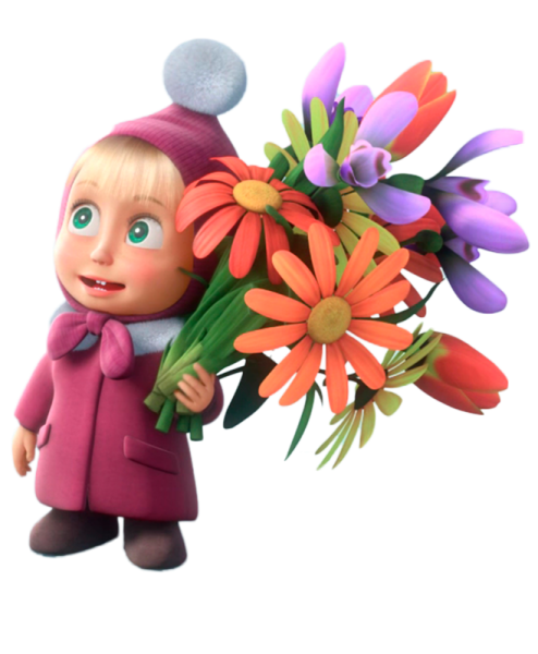 Персонаж с цветами