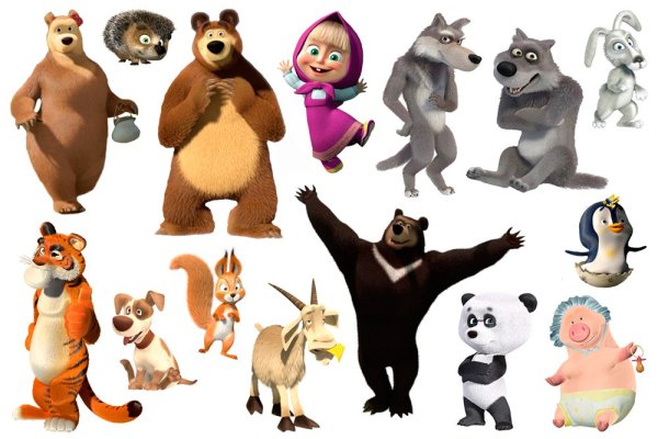 Маша и медведь герои