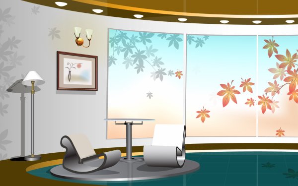 Интерьер Векторная Графика