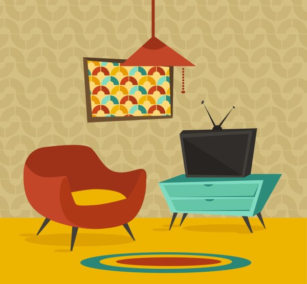 Мультяшный интерьер комнаты