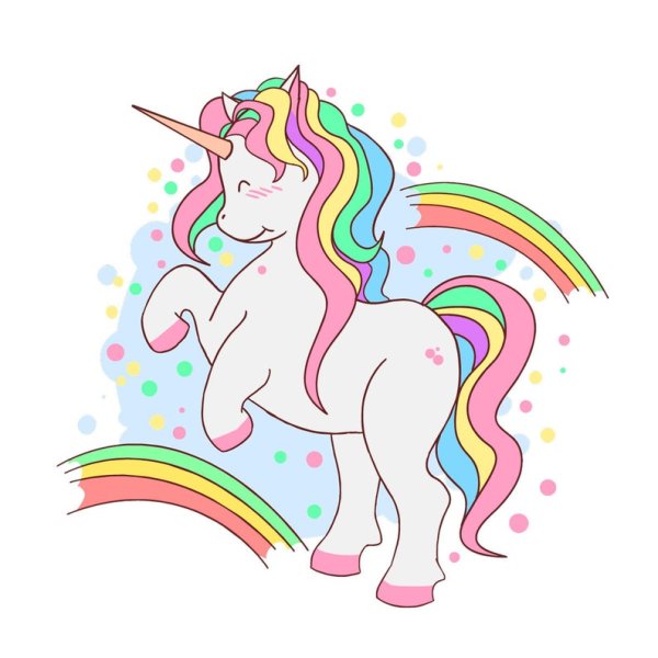 Единорог в векторе Юникорн