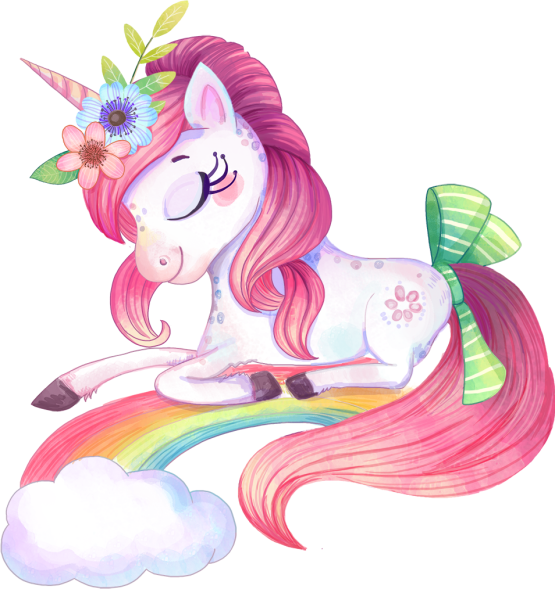 Единорожка на белом фоне