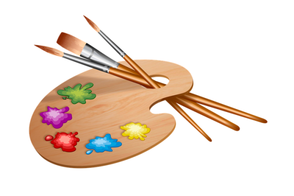 Палитра с кисточкой