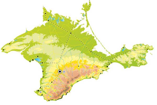 Очертания Крымского полуострова