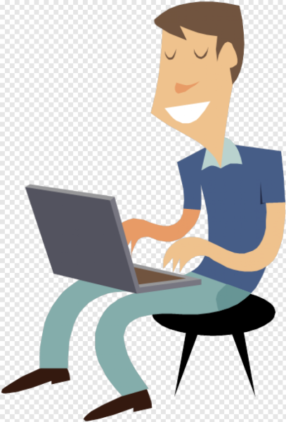 Flat человек за компьютером