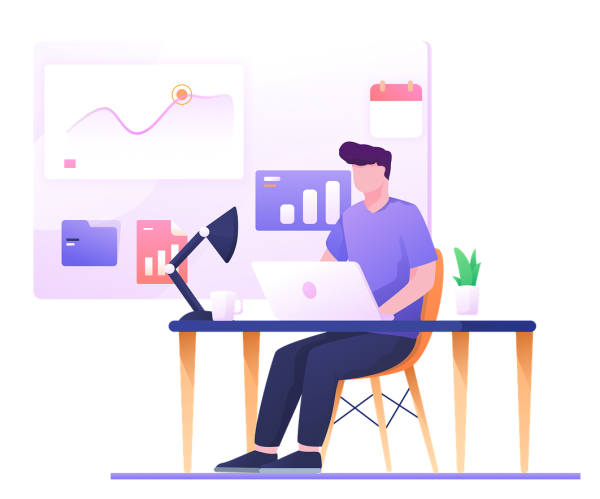 Компьютер в мультяшном стиле