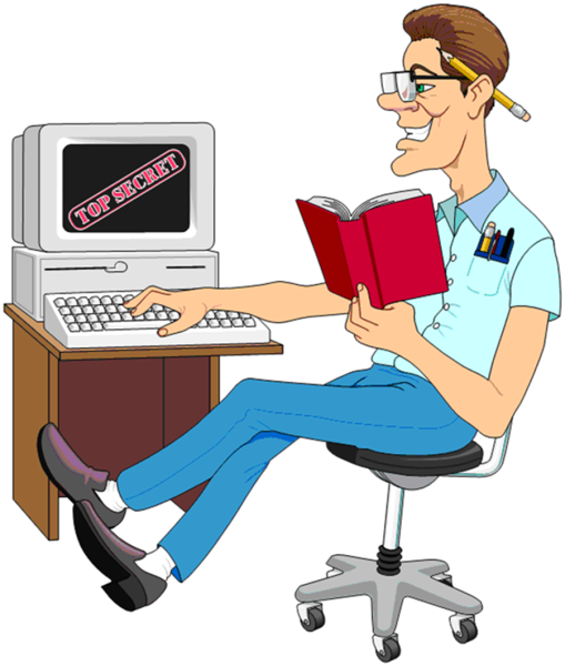 Человек за компьютером вектор