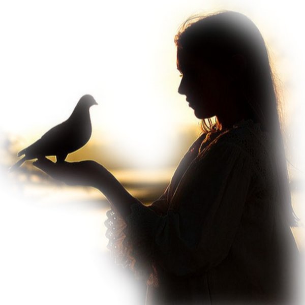 Силуэт молящейся женщины