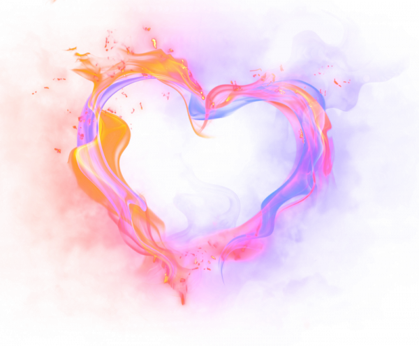 Огненное сердце без фона