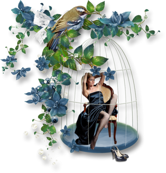 Клипарт девушка с птицей