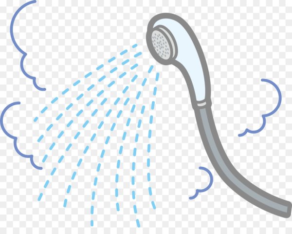 Душ на белом фоне