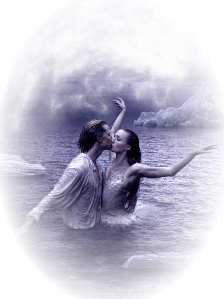 Влюбленная пара на прозрачном фоне