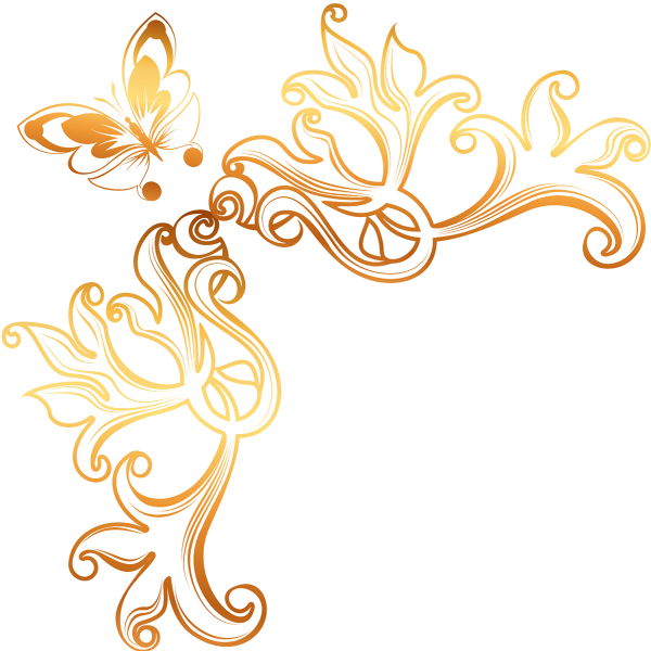 Золотой орнамент на белом фоне