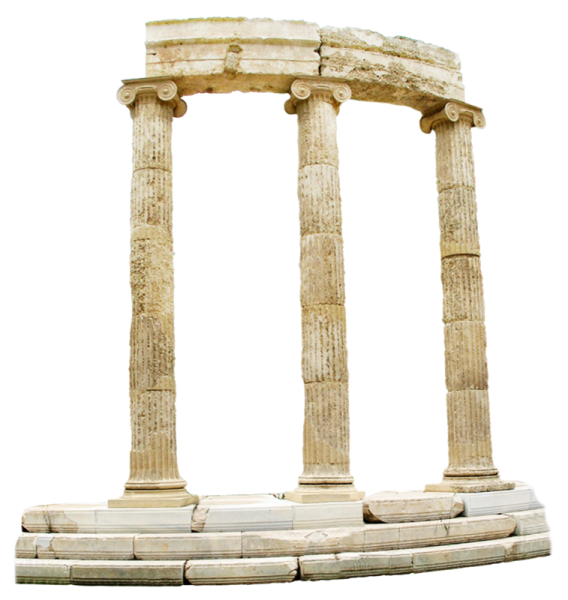 Античные колонны на прозрачном фоне