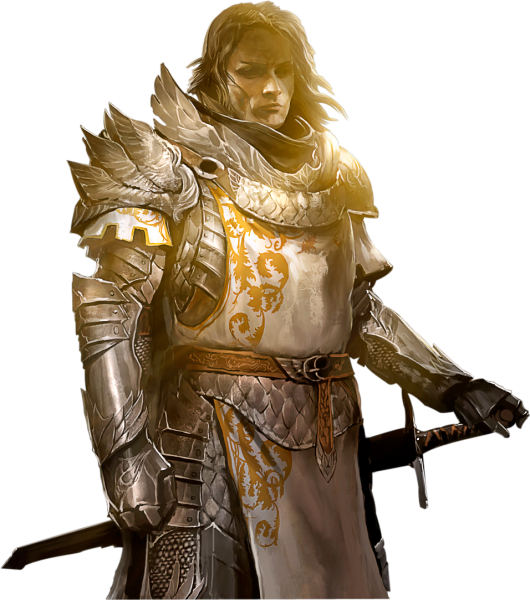 Рыцарь на белом фоне