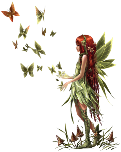 Сказочные феи на прозрачном фоне