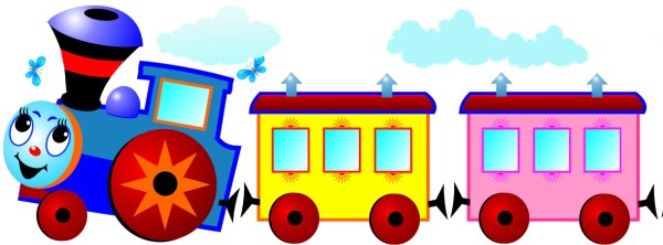 Паровозик из Ромашково с вагонами