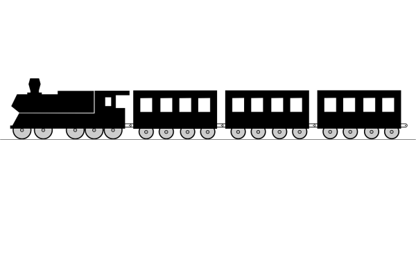 Паровоз с вагонами