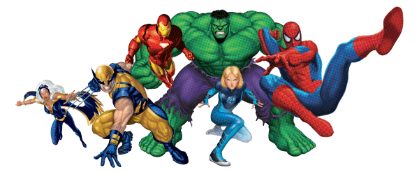 Герои Марвел Халк и человек паук