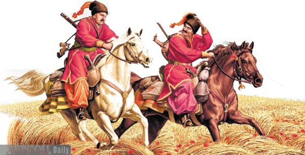 Запорожские казаки на конях