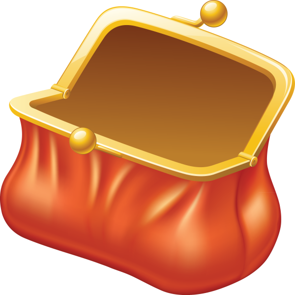 Кошелек на прозрачном фоне