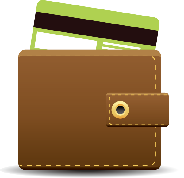 Кошелек на прозрачном фоне