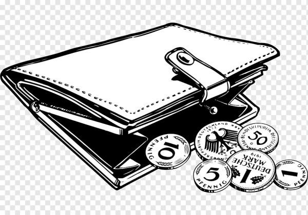 Черно белый кошелек