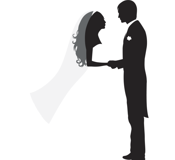 Молодожены силуэт