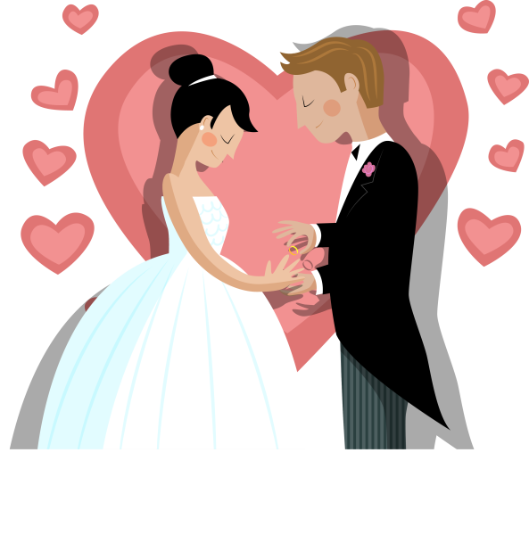 Векторные жених и невеста
