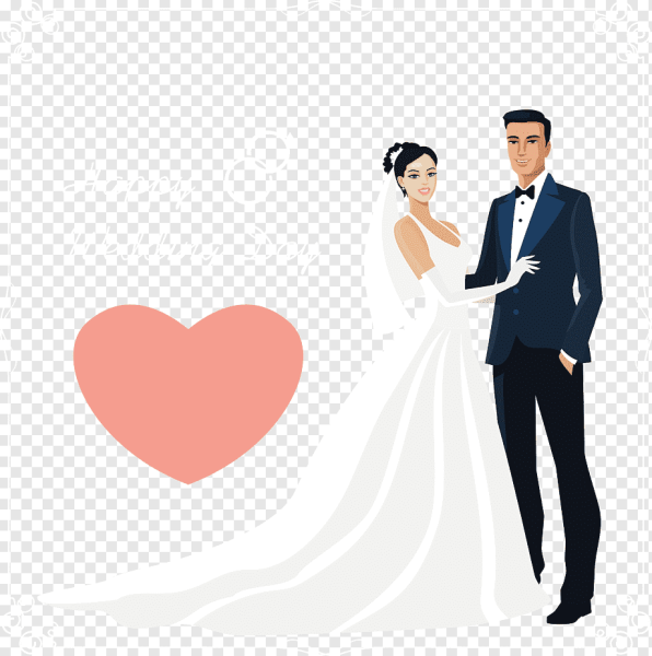 Жених и невеста вектор