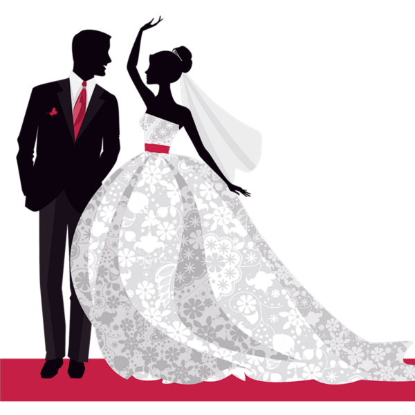 Силуэт жениха и невесты