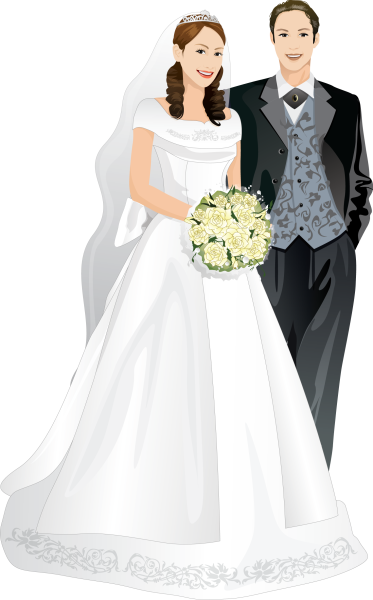 Свадебная пара силуэт