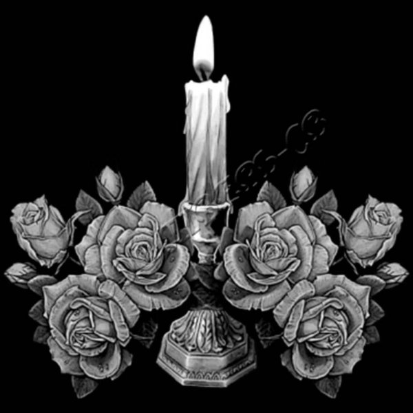 Свеча с цветами для гравировки на памятник