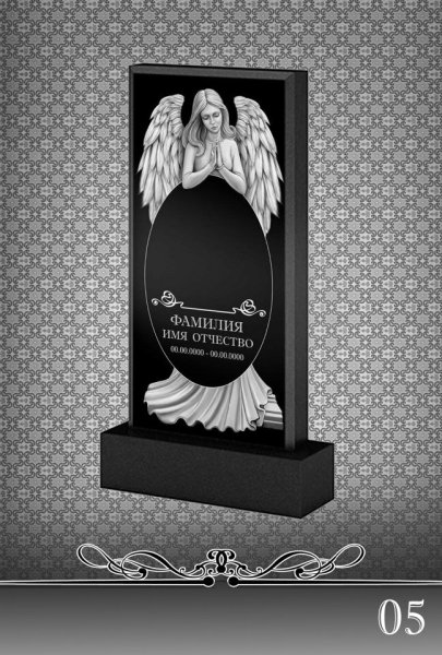 Гравировка ангела на Гранитном памятнике