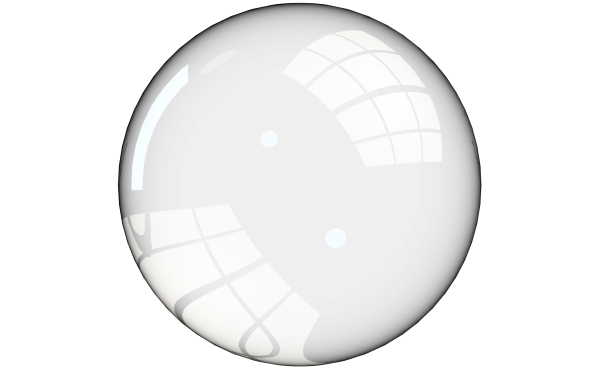 Прозрачный стеклянный шар на прозрачном фоне