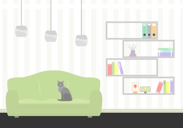 Комната с мебелью мультяшная