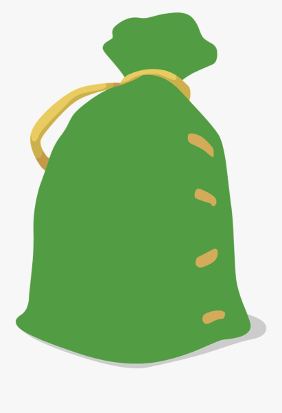 Мешок на зеленом фоне