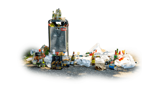 Мусор на белом фоне