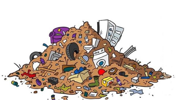 Мусор на белом фоне