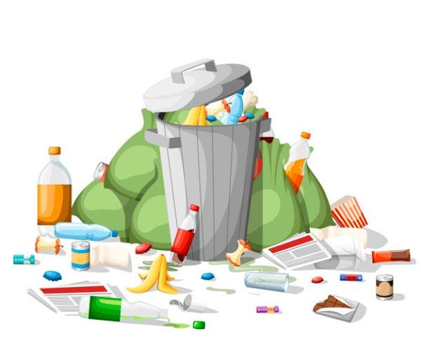 Отходы на прозрачном фоне