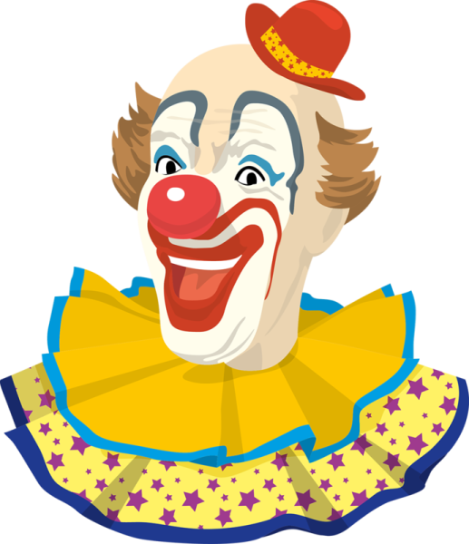 Клоун смеется