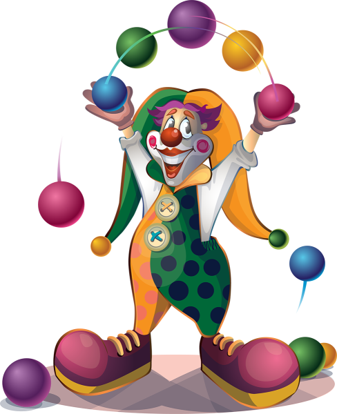 Клоун на прозрачном фоне