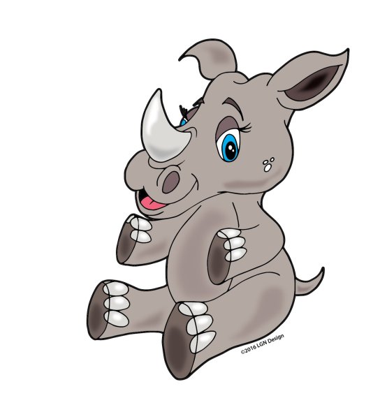 Носорог на белом фоне