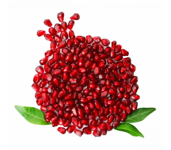Гранатовые зерна на прозрачном фоне