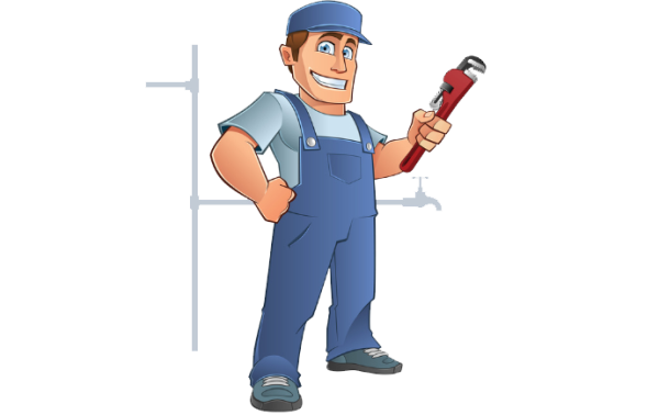 Сантехник на прозрачном фоне